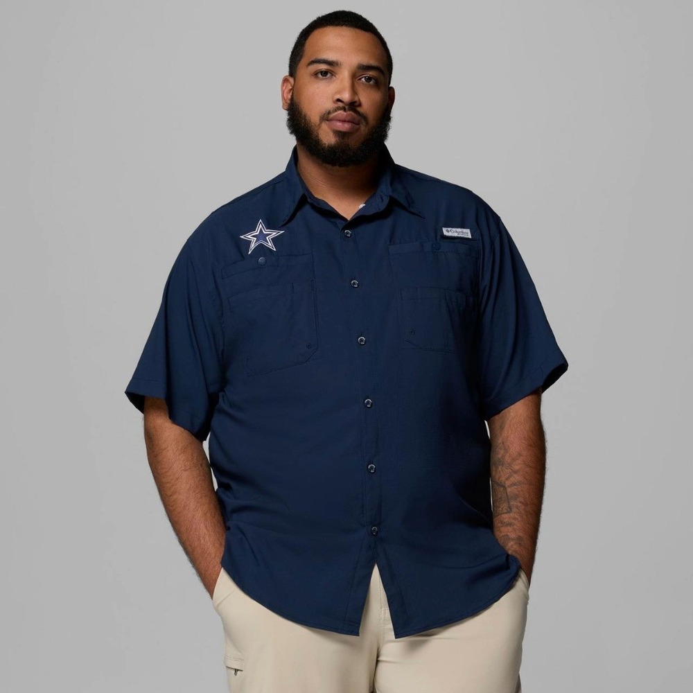 Columbia PFG Dallas Cowboys Tamiami Fishing Shirt 5XT NFL Football Performance